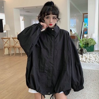 Luxi❤工裝外套女2022春季新款ins學生韓版開衫上衣原宿風寬鬆百搭風衣