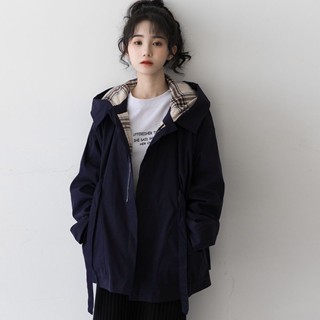 Tianx✨抖音爆款秋季新款外套女春秋韓版寬鬆百搭BF風夾剋連帽休閒風衣潮