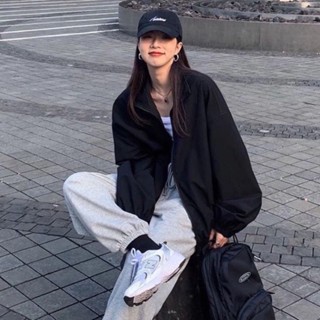 Luxi❤立領bf風工裝薄款外套韓版寬鬆2024春款女裝新款學生小個子風衣潮