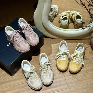 女鞋✨免運 實拍 上新✨ 德訓鞋 阿甘鞋 休閒鞋 運動鞋羊皮版~新小個子內增高德訓鞋女百搭係帶休閒運動鞋厚底老爹鞋