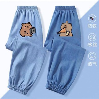 🔥臺灣發貨🔥卡皮巴拉水豚兒童仿牛仔褲2024新款防牛仔防蚊褲男女童運動褲休閑