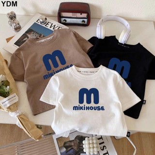YDM 兒童夏季短袖上衣 男童印花短袖T恤 男童夏裝套裝 兒童短袖套裝 夏季新款兒童T恤寶寶純棉短袖女童休閒百搭洋氣字母