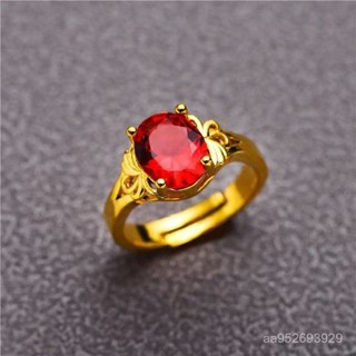 💎金福源珠寶💎越南正沙金女士時尚鑽戒紅色戒指高顔值精緻設計送女朋友送長輩水晶戒指 寶石戒指 鈦鋼戒指 鑽石戒指