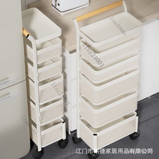 「森活良品」免運😊廚房旋轉多功能置物架家用落地多層零食小推車水果蔬菜籃子收納架