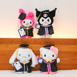 💕壹灣出貨+發票💕畢業季毛絨公仔庫洛米美樂蒂學士服畢業博士帽擺件毛絨玩具兒童玩具填充玩具布娃娃布偶安撫玩具My Me