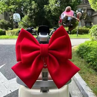 🔥限時特賣🔥【1360人收藏】網紅蝴蝶結裝飾品電動車汽車尾貼高顔值頭盔立體布藝改裝車身尾部