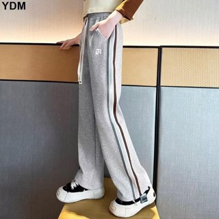 YDM 女童褲子秋冬2024新款冬季加絨保暖洋氣兒童運動長褲中大童休閒直筒褲
