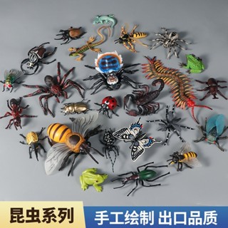 【日韓熱銷】實心昆蟲模型 模擬爬行動物玩具 螳螂蜜蜂蜘蛛蝴蝶蠍子蒼蠅蜈蚣蝸牛青蛙壁虎 兒童男女認知擺件禮物熱銷