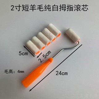 臺灣出貨工具組 2寸滾筒刷 熱熔小拇指滾芯長毛棉綫短 羊毛油漆塗料 修補塗裝工具 滾筒油漆刷 刷墻毛刷神器子
