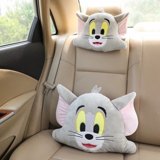 汽車頭枕🎀 卡通貓和老鼠抱枕車枕可愛動漫周邊傑瑞湯姆貓沙發床上靠墊公仔