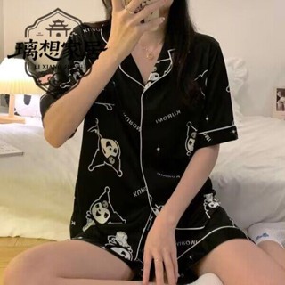 🐾新店促銷🐾【璃想】妮可兒冰絲睡衣女夏天鹽系卡通洛米甜美少女網紅ins家居服套裝可愛女士睡衣 家居服 胸罩睡衣 自