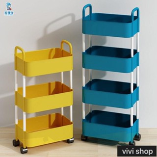 mumu暮暮 新品 置物架小推車置物架落地廚房浴室移動零食衛生間多層臥室床頭收納儲物架