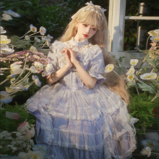 鳶尾之戀原創洛麗塔op裙淺色cla係優雅宮廷風洋裝禮服禮裙lolita公主裙蓬蓬裙