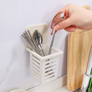 廠家直銷 家用壁掛收納籃/免打孔筷子餐具瀝水架廚房收納用品89