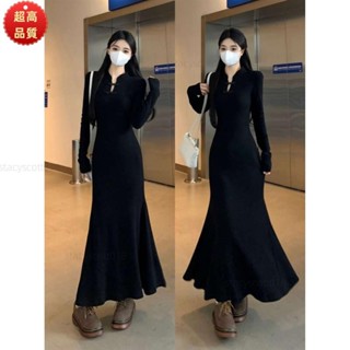 ☀全店特賣☀M-4XL 大尺碼洋裝 大碼女裝 連身裙 300斤大碼新中式國風改良旗袍包臀長裙女秋冬胖mm收腰魚尾連衣裙a