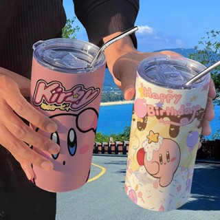 卡通水杯 大容量水杯✨星之卡比周邊保溫杯帶吸管隨手杯咖啡杯ins高顏值便攜學生水杯 保溫杯 杯子