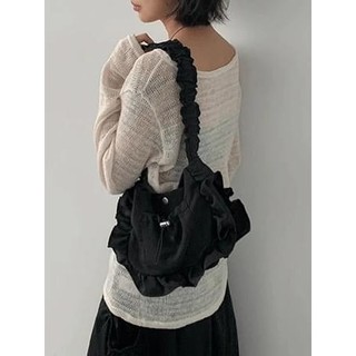 Codibook｜韓國 DAILYJOU 優雅褶皺黑色帆布肩背托特包［預購］肩背包 托特包 女裝