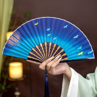 【免 運 費】【1362人收藏】絲藝堂中國風僊鶴德雲社摺扇漢服古典古風隨身兒童扇子舞蹈扇