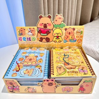 舊時光💖筆記本 記事本 卡皮巴拉 水豚 日記本 貼紙本 文具 文具用品 手帳本 活頁筆記本 線圈筆記本 筆