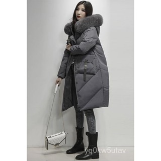 【若琳生活館】大毛領白鵝絨羽絨服女中長款2025新款韓版過膝時尚連帽寬鬆顯瘦