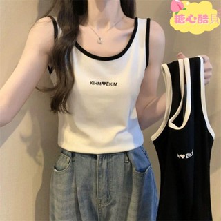 【臺灣出貨】女大童背心大碼數可親子2025撞色內搭兩件大碼吊帶背心女無袖打底衫外穿上衣單遮肚藏肉夏