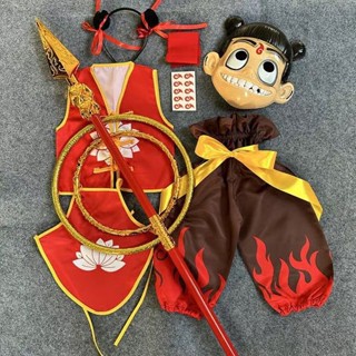 🔥臺灣出貨🔥【1.1萬人收藏】六一兒童哪吒cos衣服魔童降世女童衕款服裝萬聖節套裝動漫錶演 GOPC