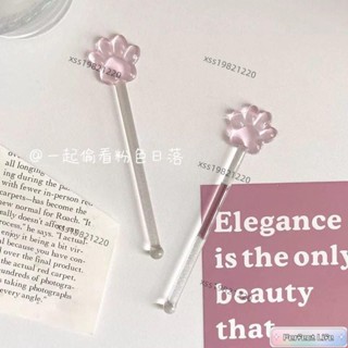🥇新品特賣🥇咖啡攪拌棒ins玻璃杯攪拌棒粉色貓爪可愛風玻璃咖啡泡牛奶燕麥攪拌玻璃棒子