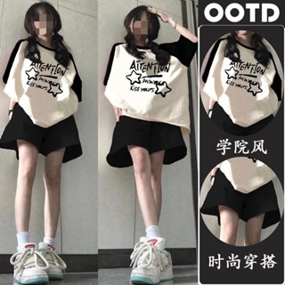 帥氣女裝 帥氣女裝【店鋪熱銷】單/套裝學生休閒運動服套裝女夏季學院風學生寬鬆短袖短褲兩件套超實惠