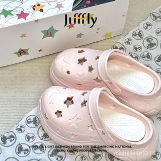 夜鶯時裝女裝店⭐臺灣出貨【116.1萬人收藏該品牌】jifffly洞洞鞋女2025夏季新款增高厚底防滑防臭踩屎感涼鞋外穿
