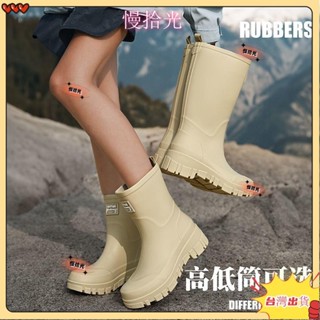✨✨臺灣熱銷✨✨天厚底高跟鞋 女鞋 女雨靴中筒高筒雨鞋水鞋成人耐磨防滑防水作膠鞋加絨保暖
