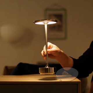 無極調光 充電臺燈 臺燈 LED檯燈 護眼 學習燈 觸摸燈 床頭燈 咖啡館 餐廳燈 質感 跨境北歐輕奢飛碟時尚臥室床頭櫃