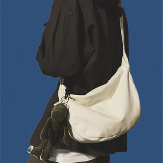 Bag House👜 【9788人好評】原宿日係帆布單肩包男女學生大容量港風上課斜挎包餃子包文藝布包 男生包包