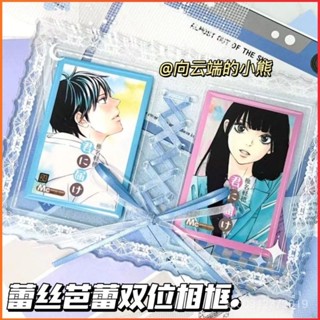 臺灣出貨✨穀美爆款🍥亞克力相框 展示框 收納盒 卡套 芭蕾蕾絲雙位相框 甜酷絲帶穀美 收納3寸追星小卡亞克力展示架擺件