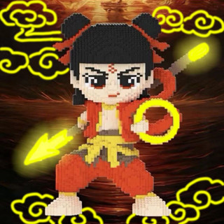【壹號館】哪吒 魔童轉世 【店鋪熱銷】國潮魔童降世55cm哪吒敖丙相容樂高積木新年禮物兒童玩具古靈精怪