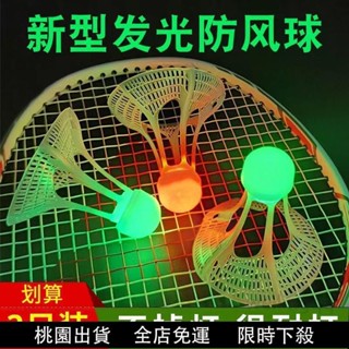桃園熱賣✨ 戶外發光羽毛球抗風發亮夜光防風球耐打尼龍球帶LED燈夜間發光球