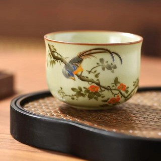 ~圓圓の雜貨鋪汝窯陶瓷品茗杯 開片可養品茗杯 主人杯 單杯 品茗杯 茶碗 茶具 茶器 單杯 大號 家用 主人杯 個人專用