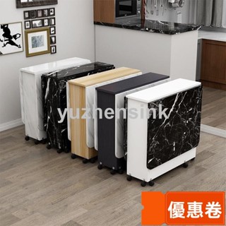 全網最低 折疊餐桌家用小戶型可移動帶輪可伸縮長方形簡易多功能吃飯小桌子