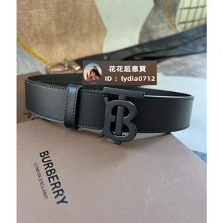 精品現貨 BURBERRY 博柏利 磨砂黑皮帶頭 光滑牛皮革皮帶 寬3.5公分 80465611 男生皮帶