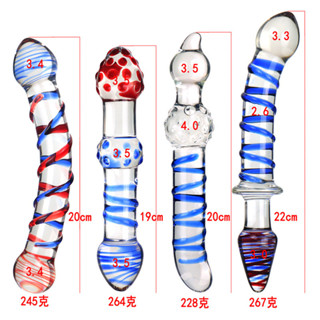優選精品*條紋情趣成人用品透明玻璃陽具冰火女用自慰器具後庭肛塞 水晶玻璃 肛塞 肛門塞 玻璃肛塞 水晶肛塞 後庭玩具