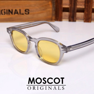 24臺灣熱賣 ?MOSCOT 瑪士高黃色夜視眼鏡男女眼近~~視板材全圓框眼鏡架方框眼鏡男女同款眼鏡