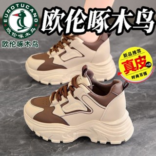現+免運🚚 運動鞋女 女鞋 老爹鞋 厚底鞋 增高鞋 鬆糕底 休閒鞋 跑步鞋 歐倫啄木鳥老爹鞋女2024新款冬季顯