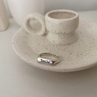 Cindy飾品｜戒指 s925純銀重工鏈條開口微笑食指戒指女時尚個性小眾設計簡約冷淡風