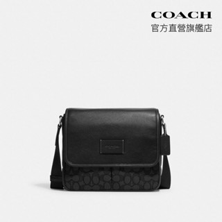 【COACH】SPRINT 25 經典Logo地圖包-SV/木炭灰色/黑色(CE534)｜官方直營