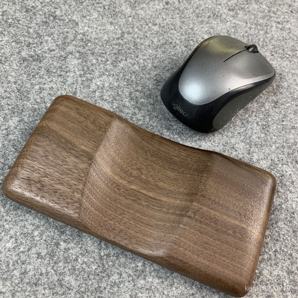 人體工學滑鼠護腕墊 手託 鼠標託輕奢通用黑衚桃電熱實木鼠標墊護腕墊機械鍵盤掌託木質腕託 FAKF