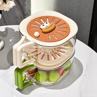 迷你展覽館🖼️洗菜盆瀝水籃雙層洗水果神器家用廚房用品2025新款客廳二閤一果盤
