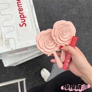 😶桃園出貨😶 免運 可愛ins花朵手持化妝鏡 小號補妝鏡女生便攜隨身玻璃美妝鏡子