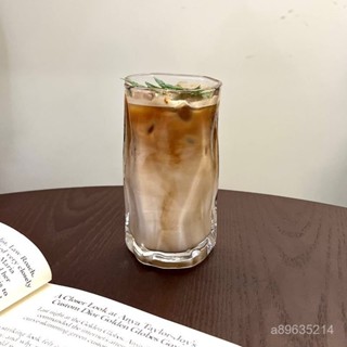 熱銷精選-6.4🌟不規則高階耐看折紙扭扭杯冰美式拿鐵咖啡杯夏天果汁威士忌玻璃杯