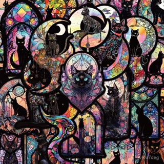 🟡臺灣出貨+統編🟡 50張喵之哥特貓咪闇黑係貼紙ins風小眾手賬手機殻裝飾防水貼紙diy