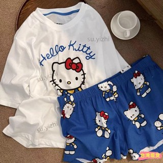 ☀全網低價☀【店鋪熱銷】可愛hellokitty睡衣夏季睡衣女短袖短褲ins風網紅大碼休閒家居服套裝 PDND