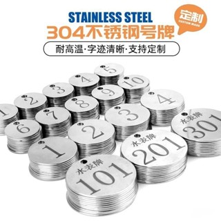 臺灣出貨24H🚀不銹鋼號碼牌數字編號號碼牌金屬數字手牌幼兒園水杯酒店編號客製化 W5ZA